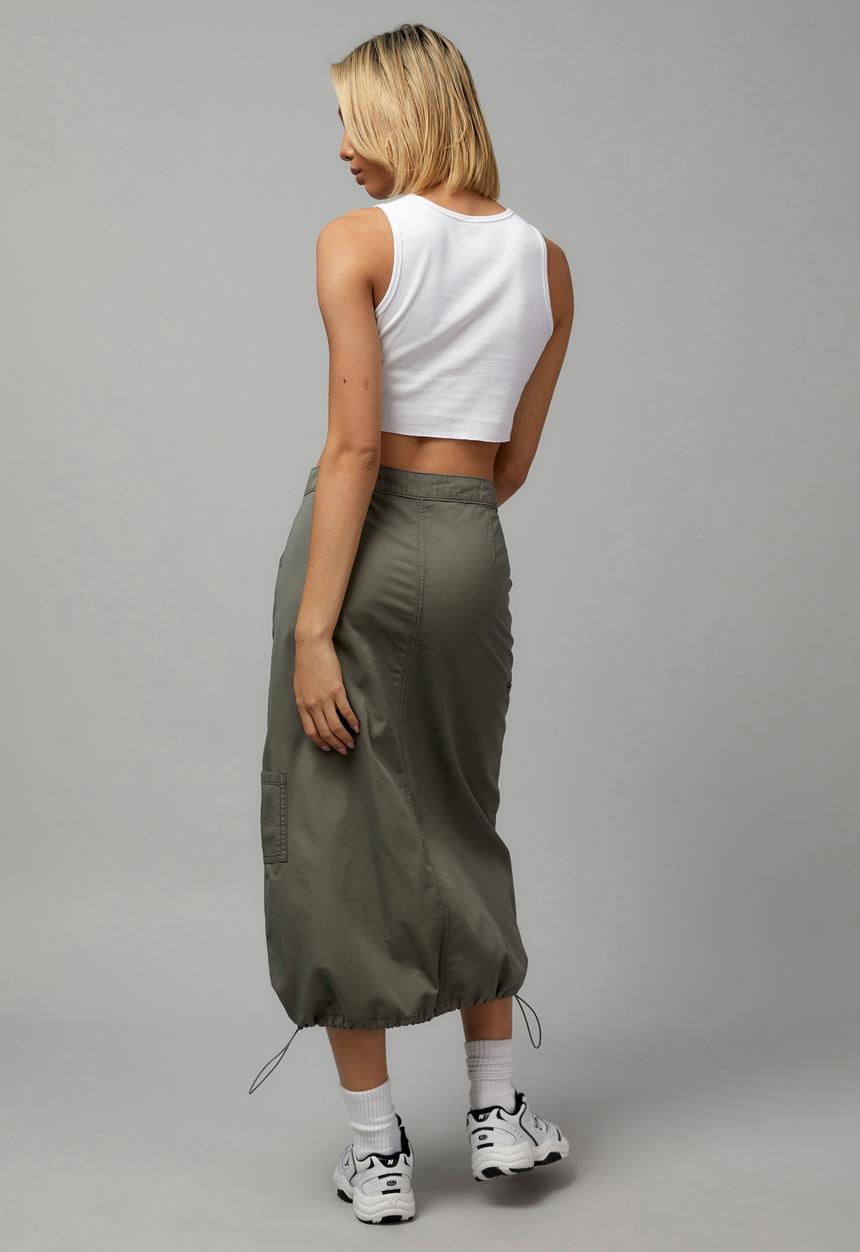 Factorie - Cargo midi skirt - khaki