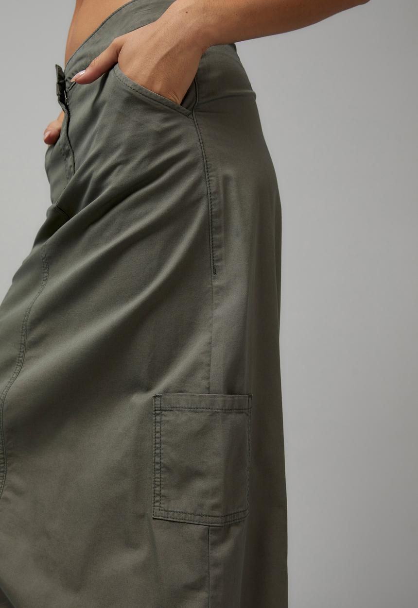 Factorie - Cargo midi skirt - khaki