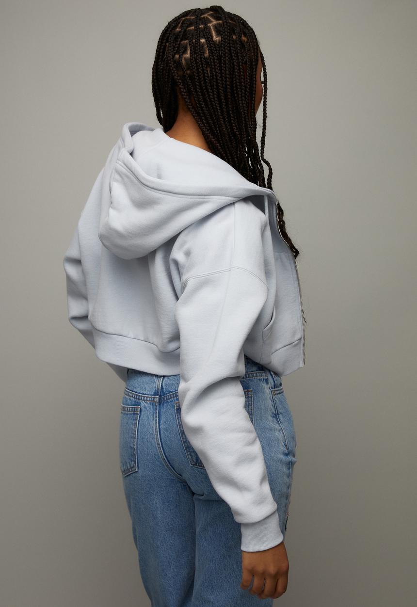 Factorie - Crop zip through hoodie - artic ice