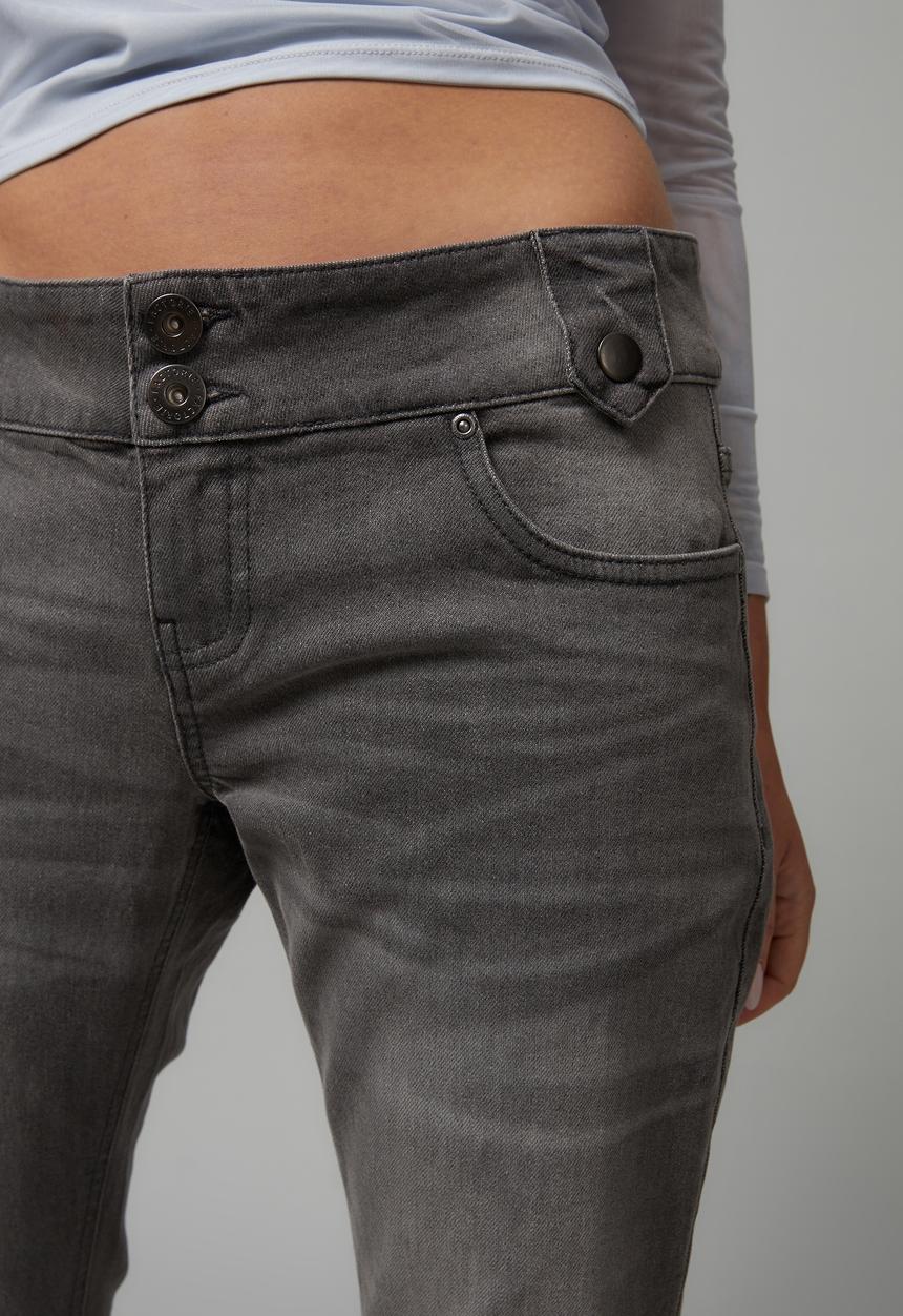 Factorie - Low rise kick flare jean - grey & heavy whiskers