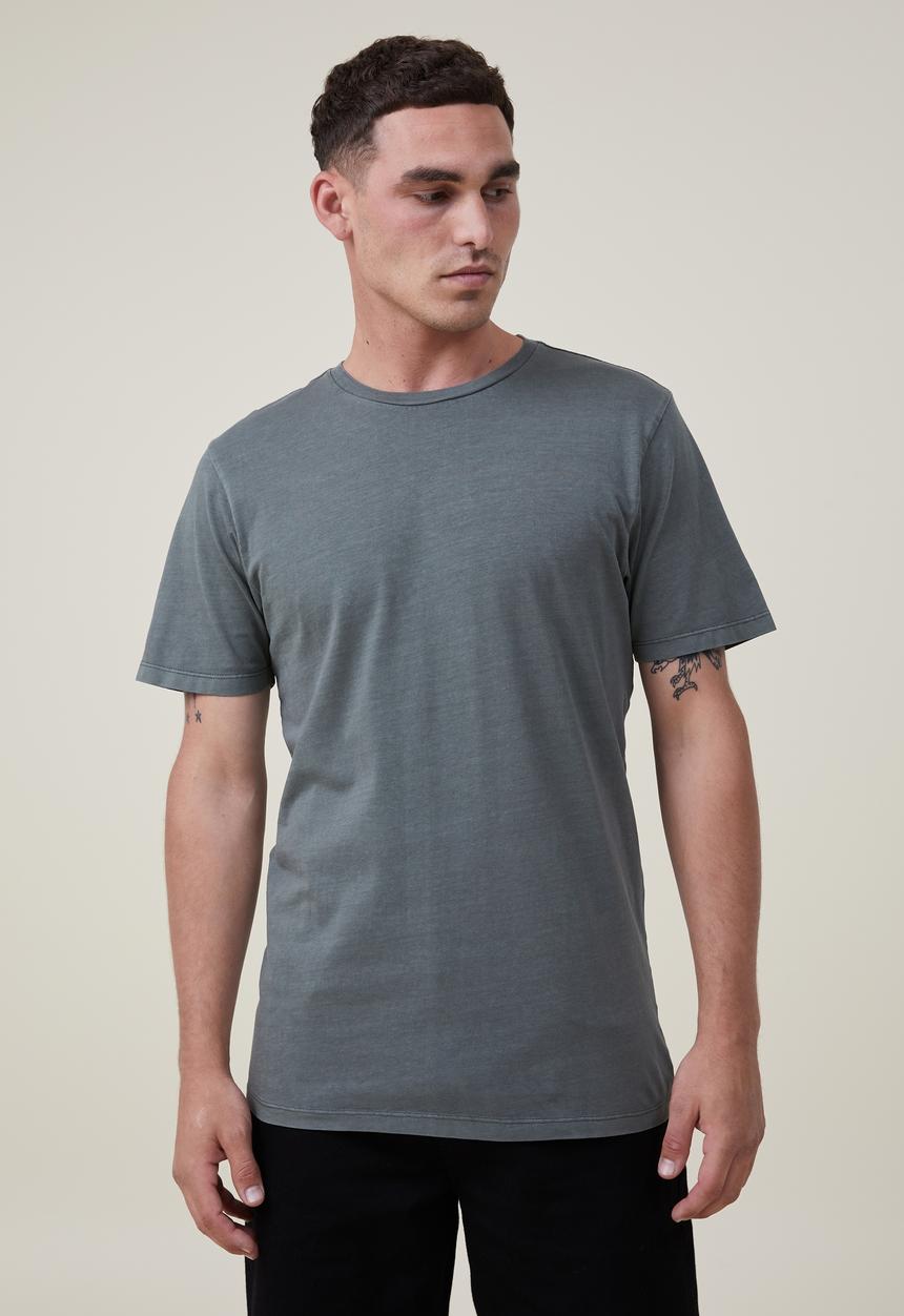 Cotton On - Organic regular fit crew T-shirt - duffle green