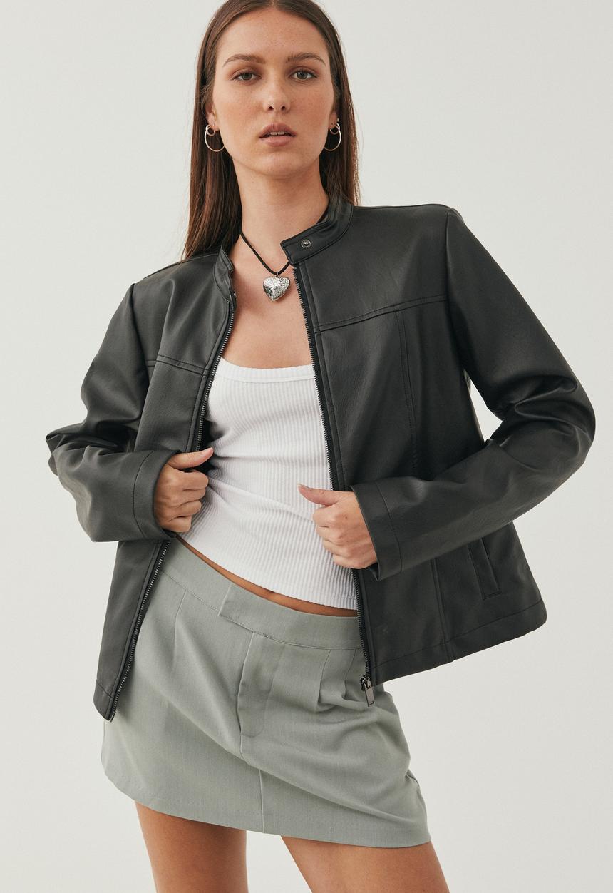 Supré  - Gracie vegan leather moto jacket - black