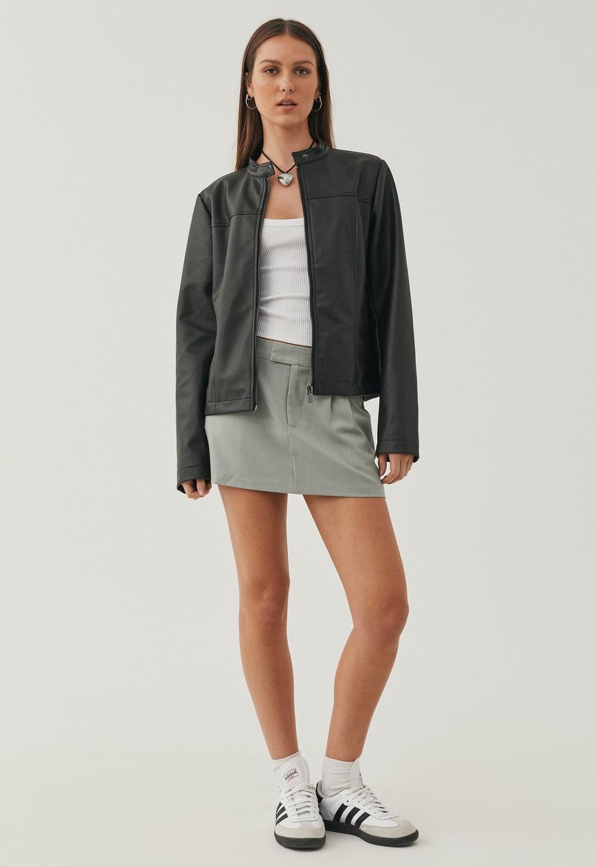 Supré  - Gracie vegan leather moto jacket - black