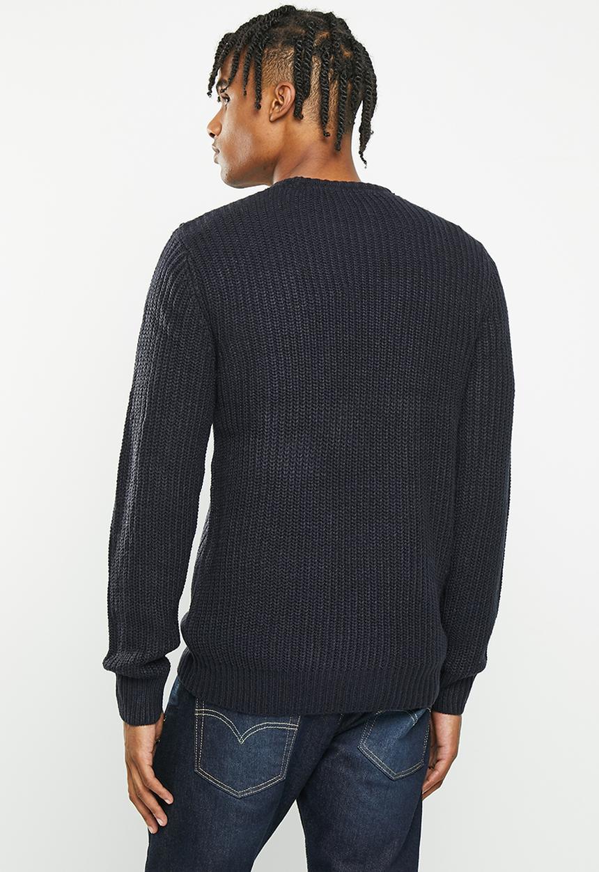 Brave Soul - Binaryz knitwear - midnight navy/muesli