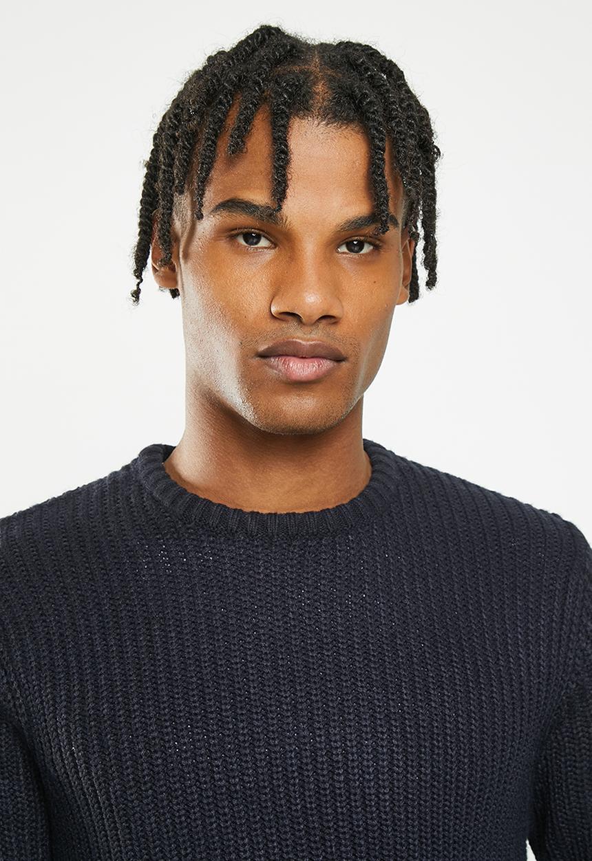 Brave Soul - Binaryz knitwear - midnight navy/muesli