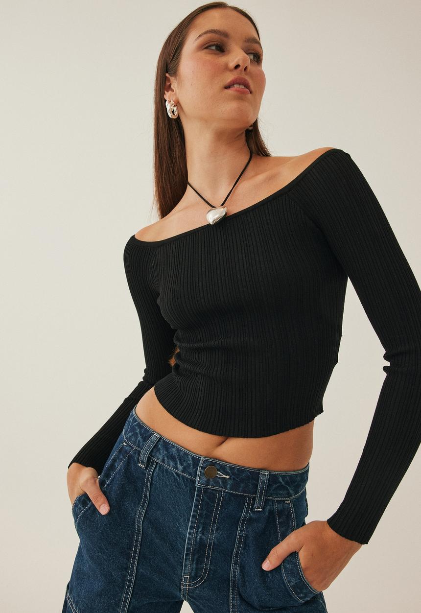 Supré  - Catherine off shoulder top - black