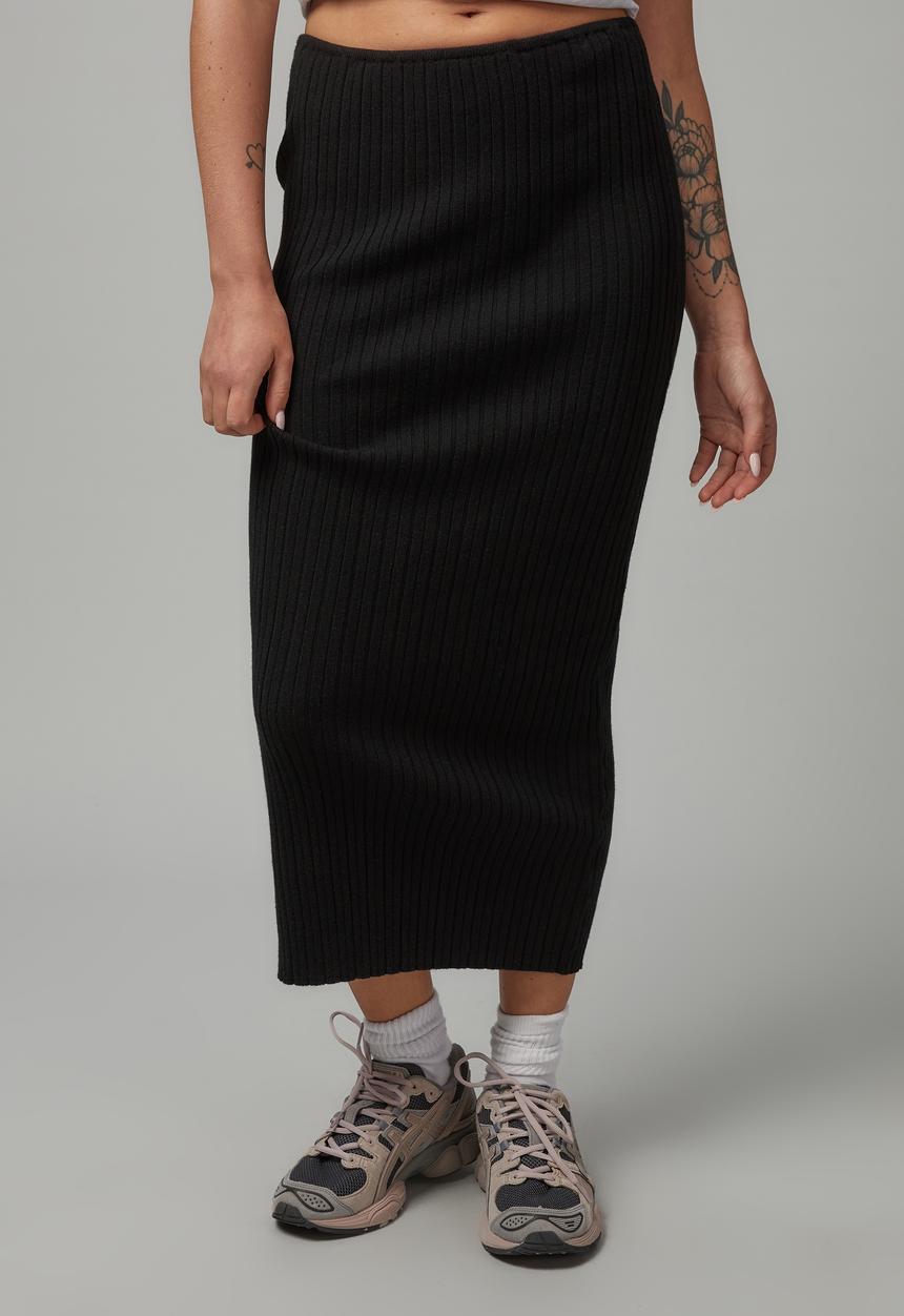 Factorie - Knit midi skirt - black