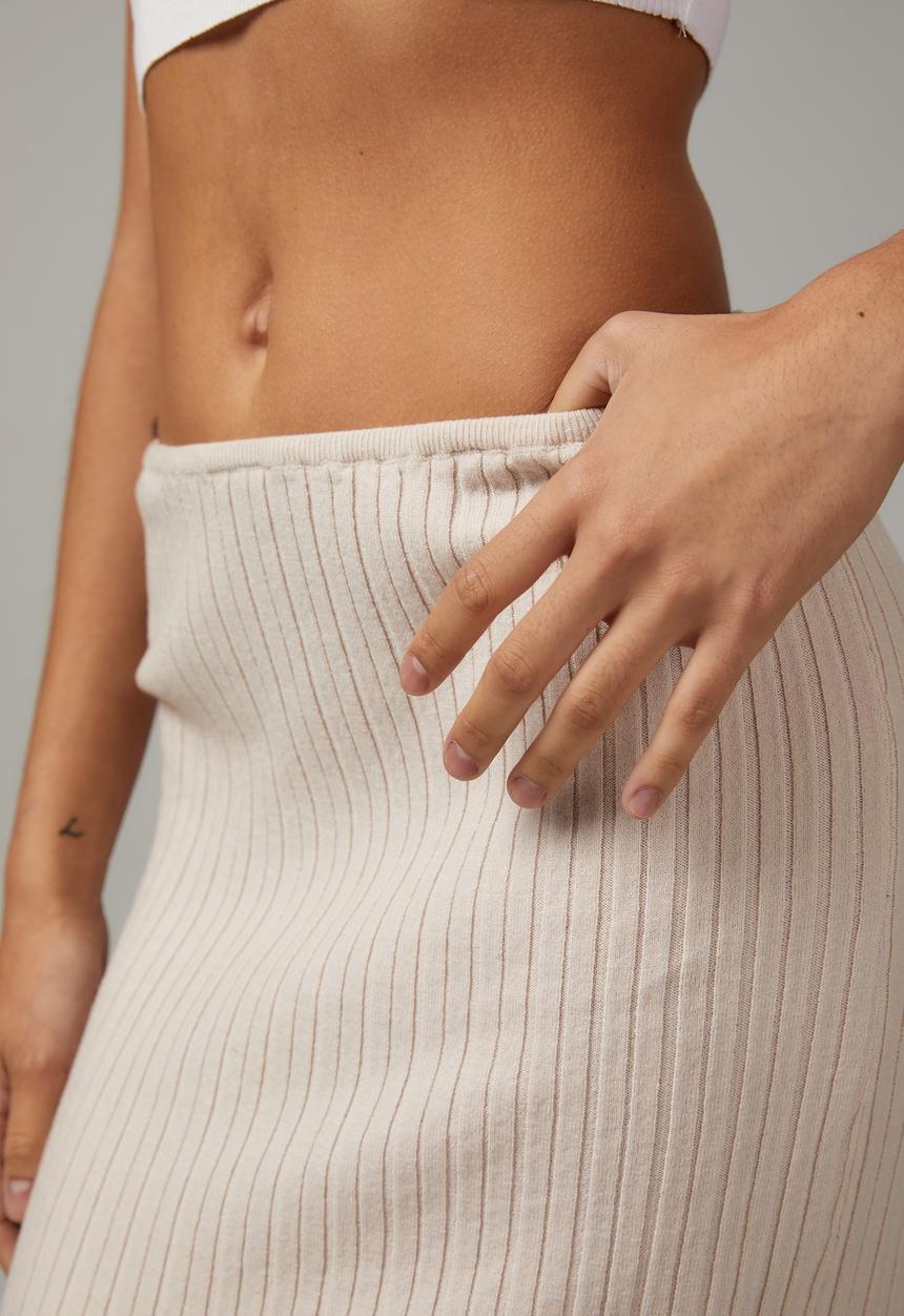 Factorie - Knit midi skirt - light stone