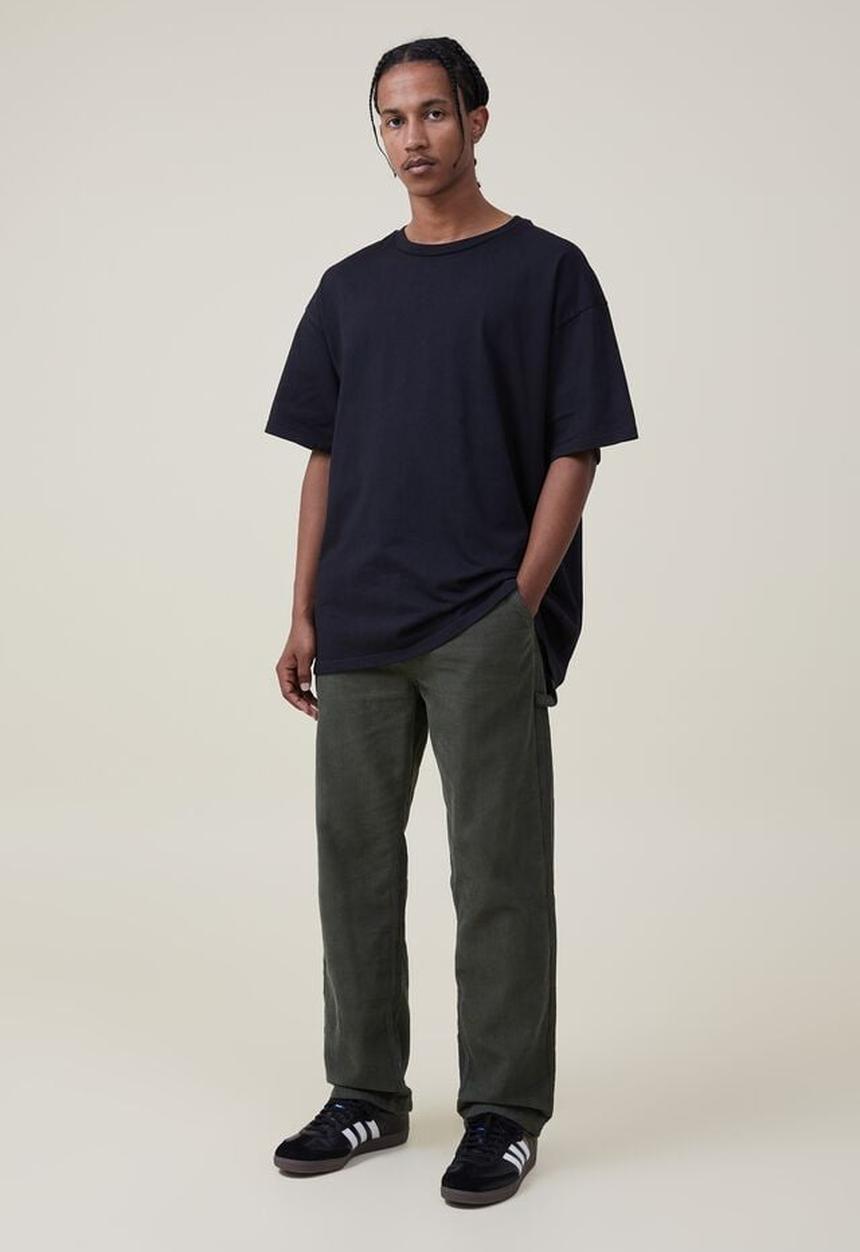 Cotton On - Loose fit pant - carpenter dark green cord