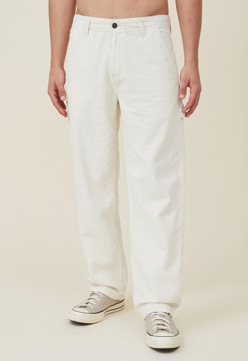 Cotton On - Loose fit pant - carpenter ecru cord