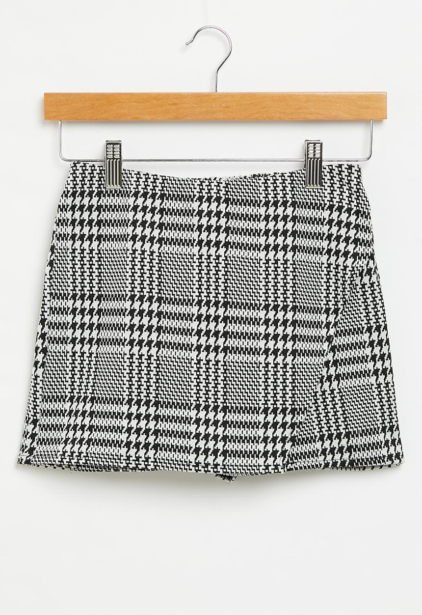 Superbalist - Check skort - black & white