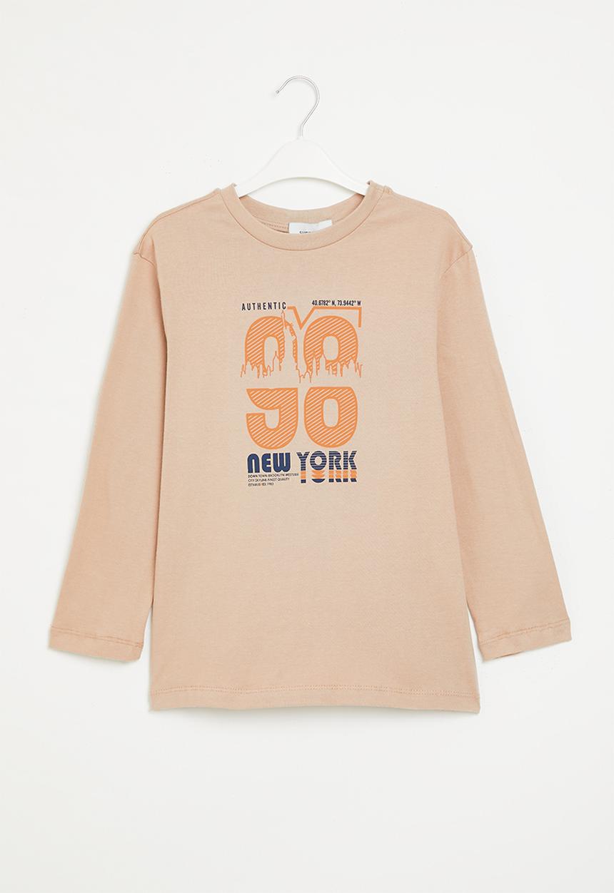 Superbalist - Boys graphic long sleeve tee - stone
