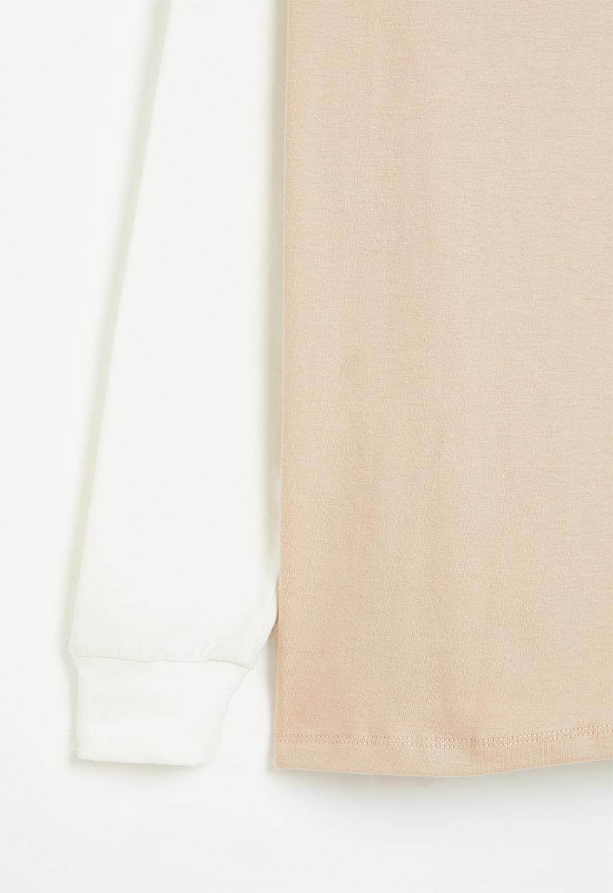 Superbalist - Boys colour blocked tee - stone/ecru/tobacco