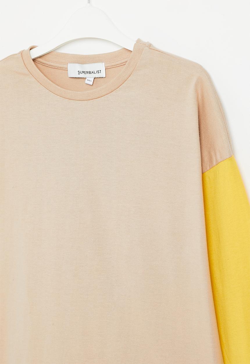 Superbalist - Boys colour blocked tee - stone/ecru/tobacco
