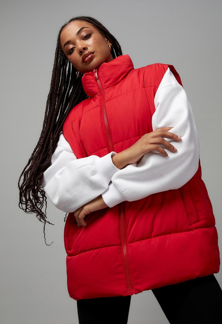 Factorie - Oversized puffer vest - barbados cherry