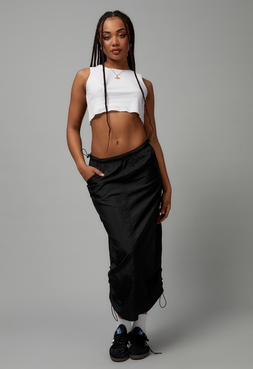 Factorie - Parachute midi skirt - black
