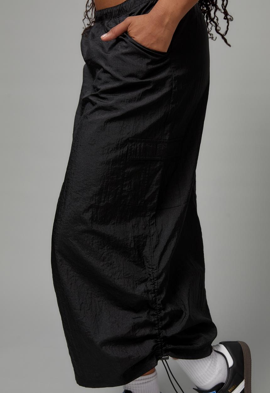 Factorie - Parachute midi skirt - black
