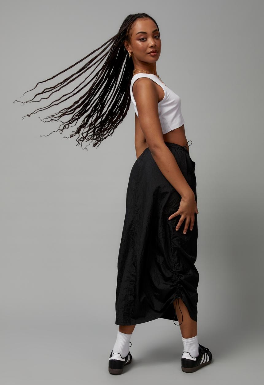 Factorie - Parachute midi skirt - black