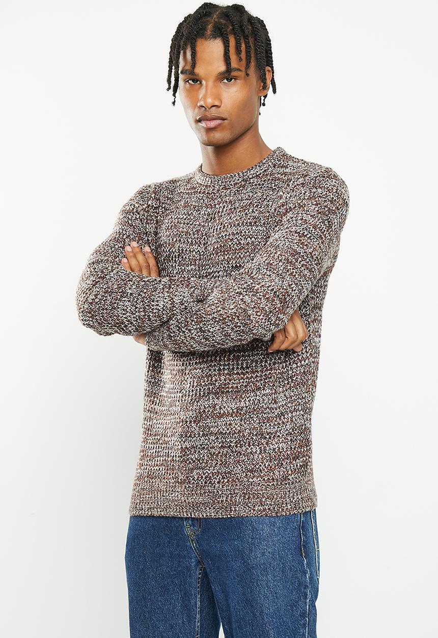 Brave Soul - Neutronj knitwear - black/brown/ecru