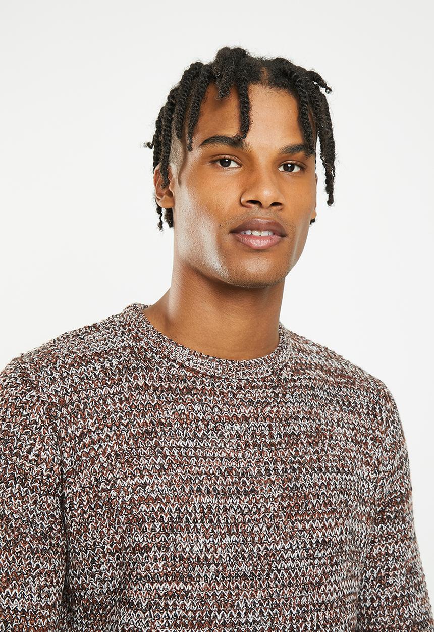 Brave Soul - Neutronj knitwear - black/brown/ecru