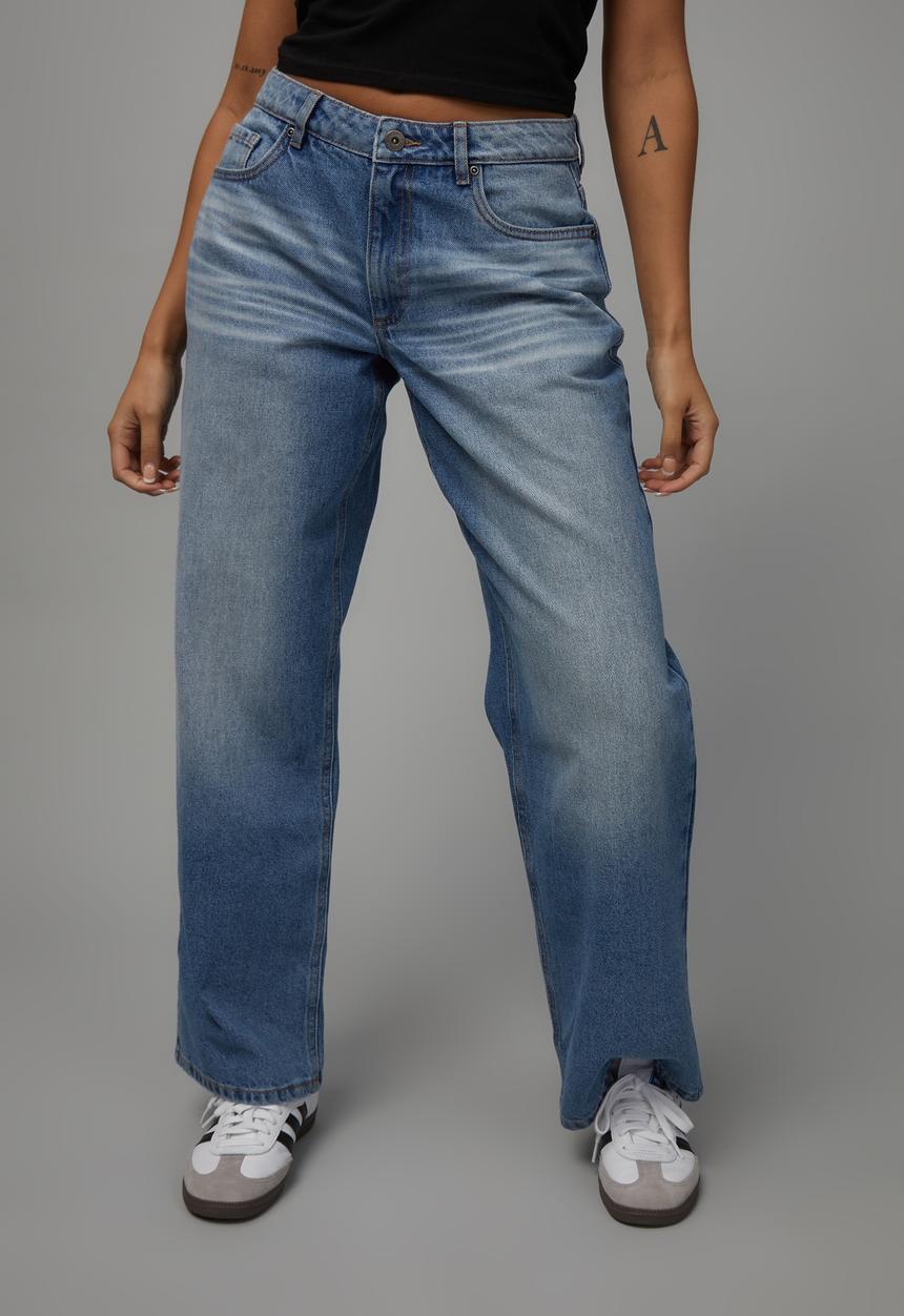 Factorie - Trophy low rise baggy jean - lake blue/heavy whiskers