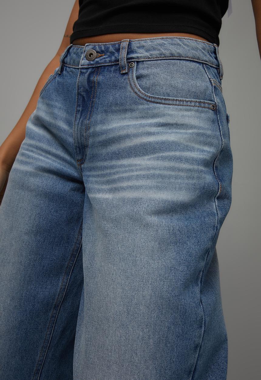 Factorie - Trophy low rise baggy jean - lake blue/heavy whiskers