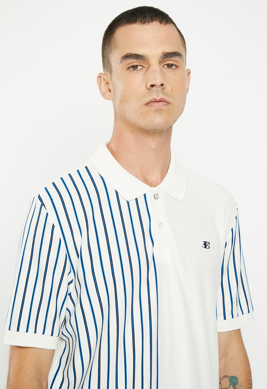 Ben Sherman - Stripe polo - white