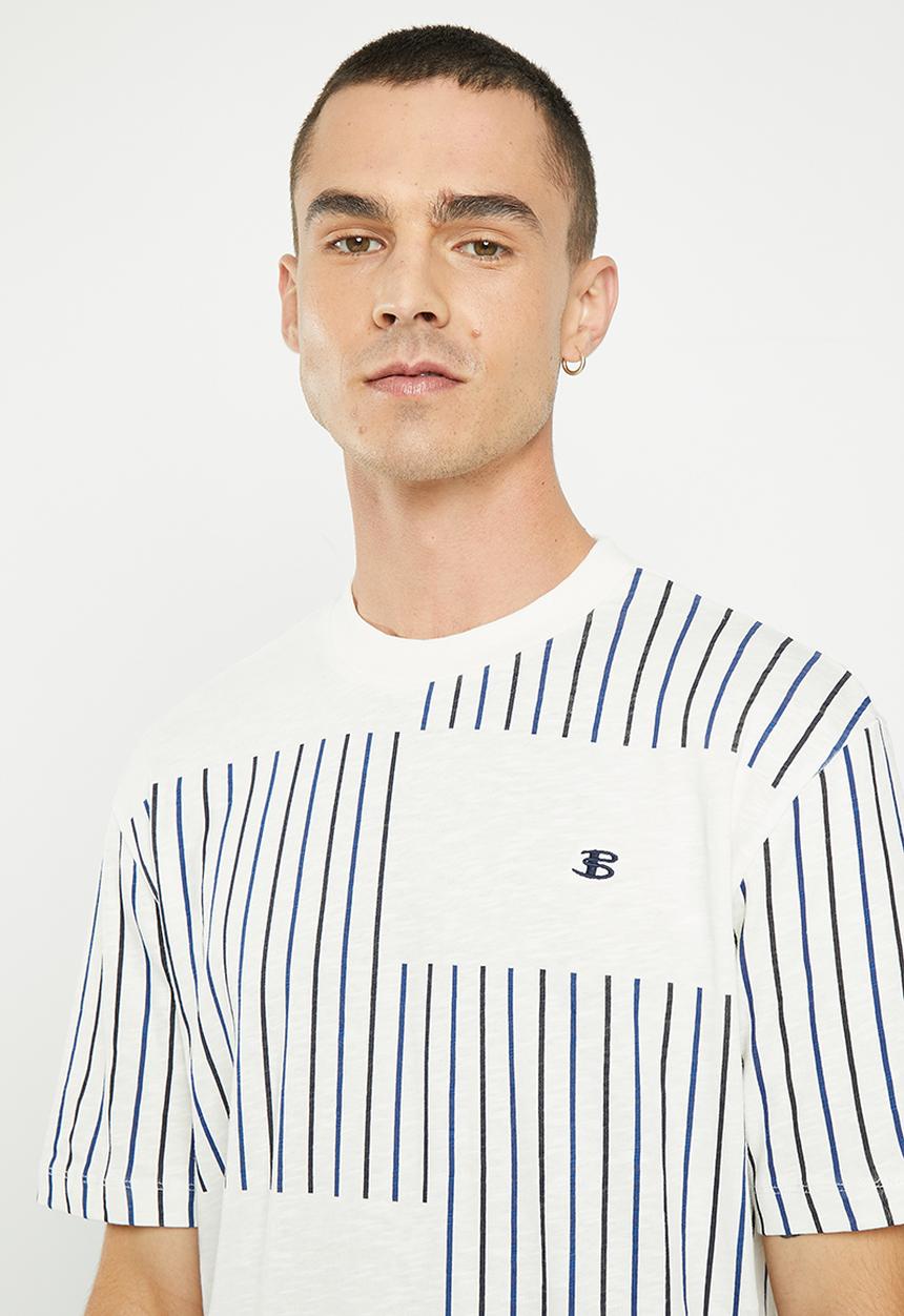 Ben Sherman - Stripe tee - white