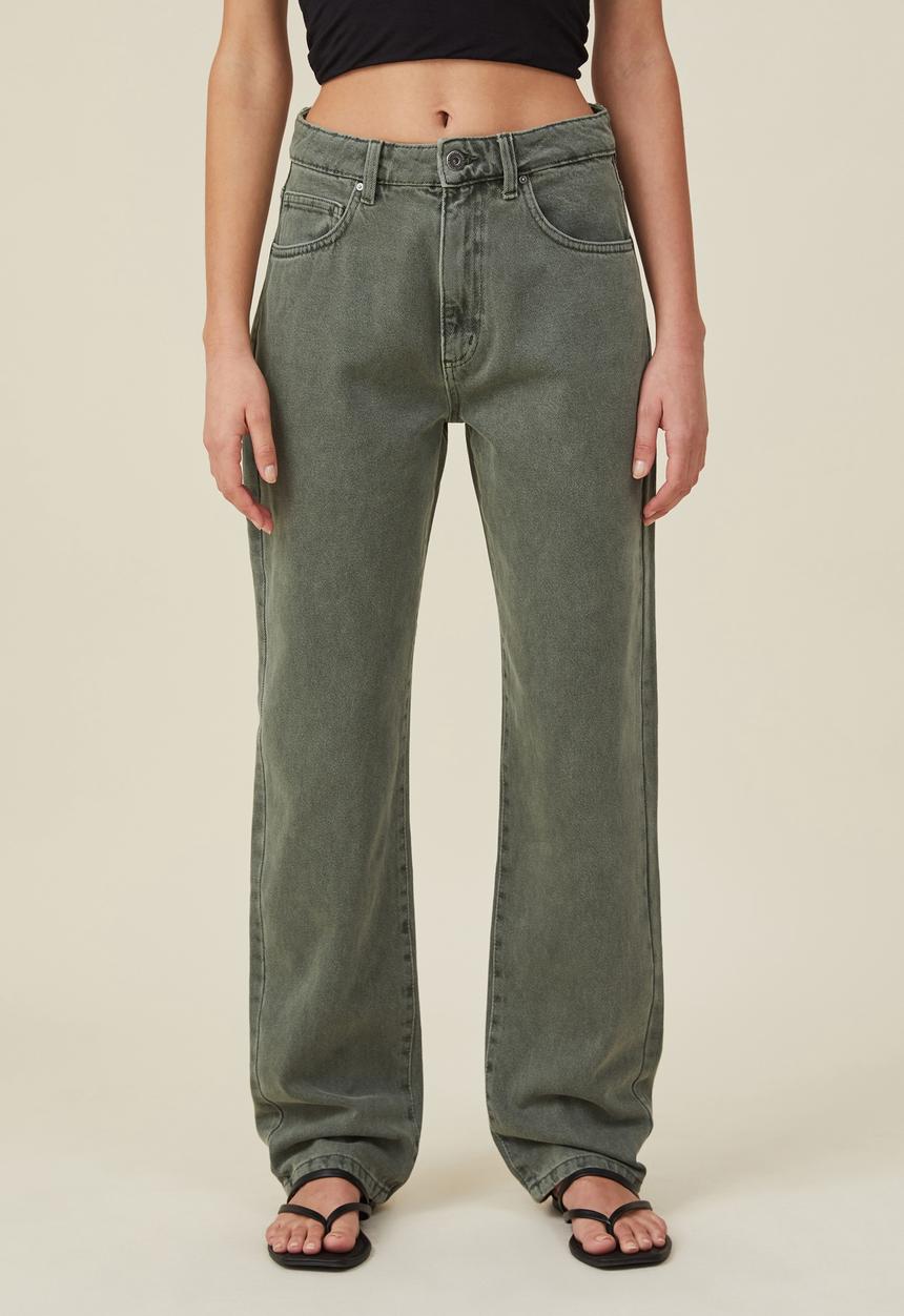 Cotton On - Long straight jean - smokey green