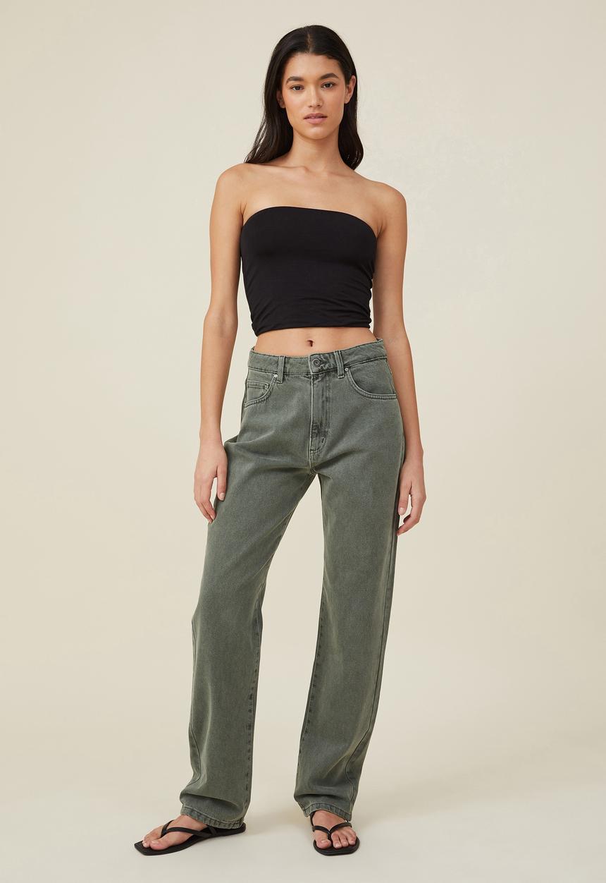 Cotton On - Long straight jean - smokey green