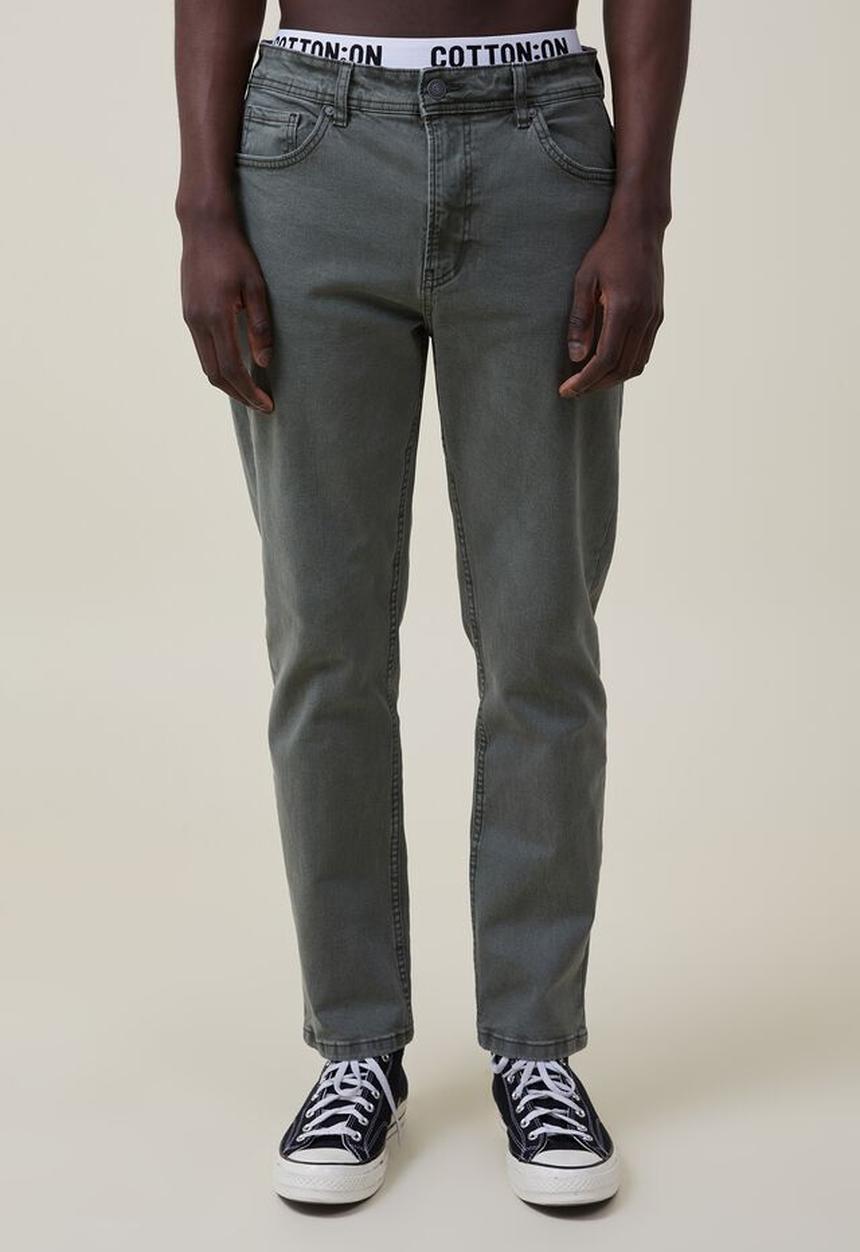 Cotton On - Slim straight jean - washed forest green