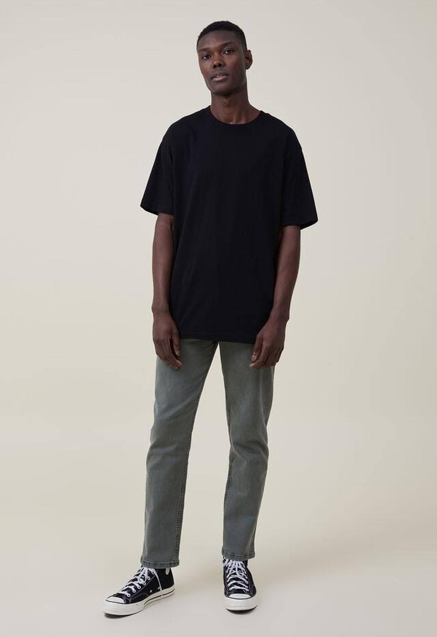 Cotton On - Slim straight jean - washed forest green