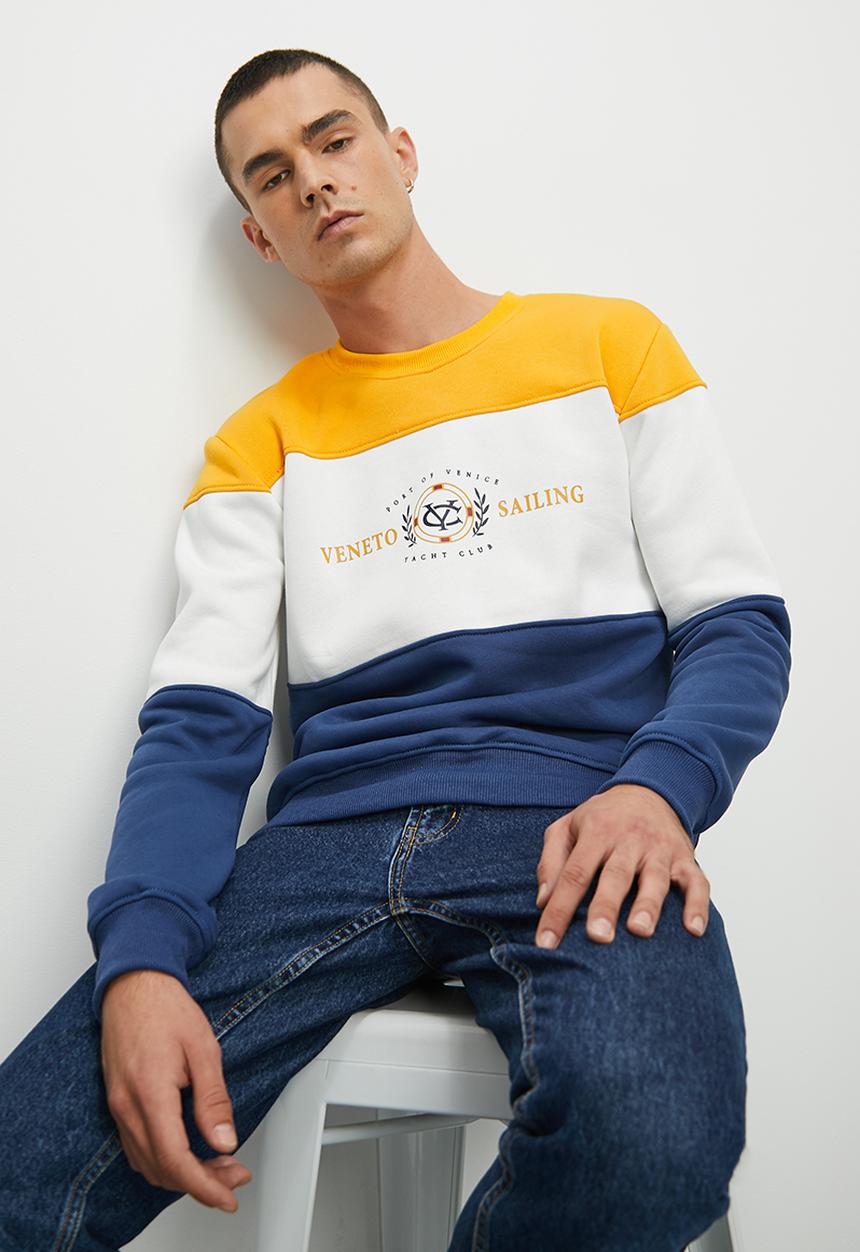 Superbalist - Colourblock crew sweat top - multi