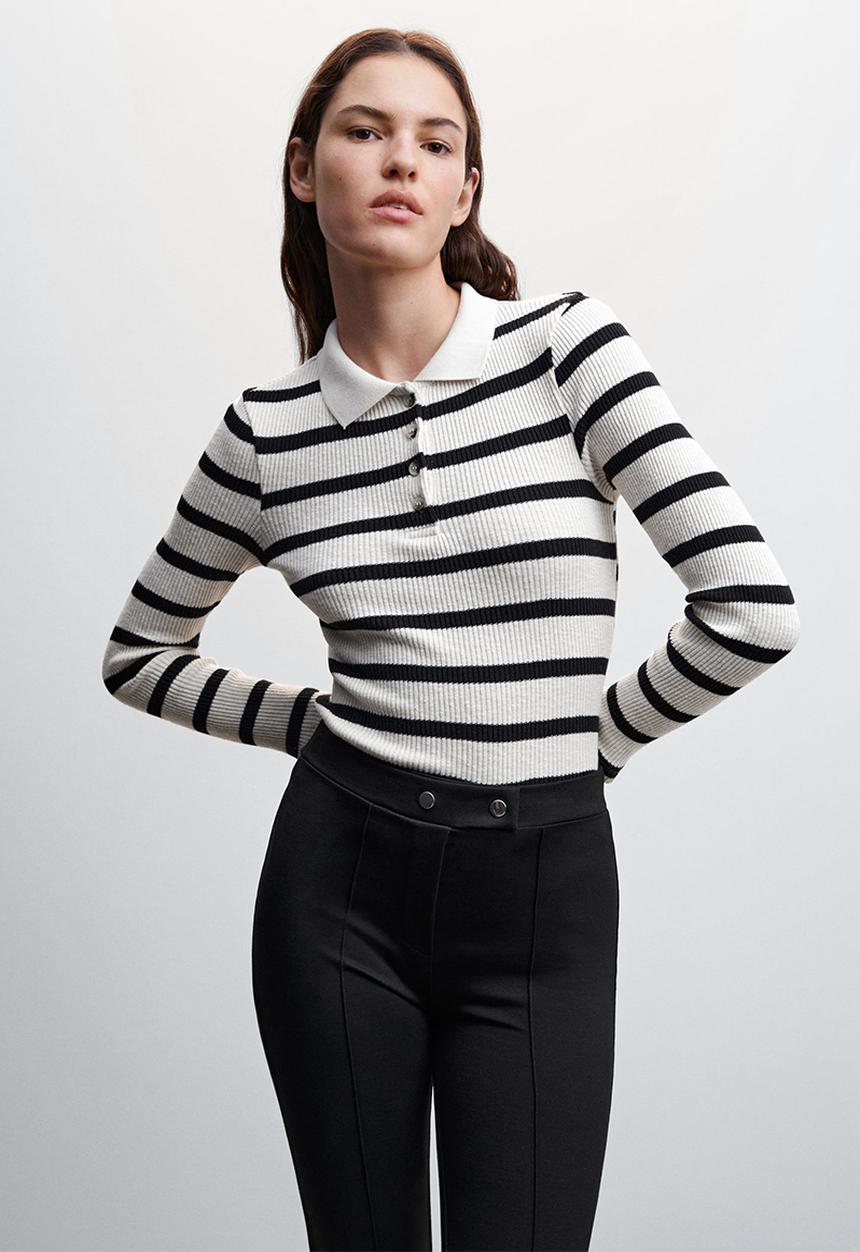 MANGO - Trousers pilma - black