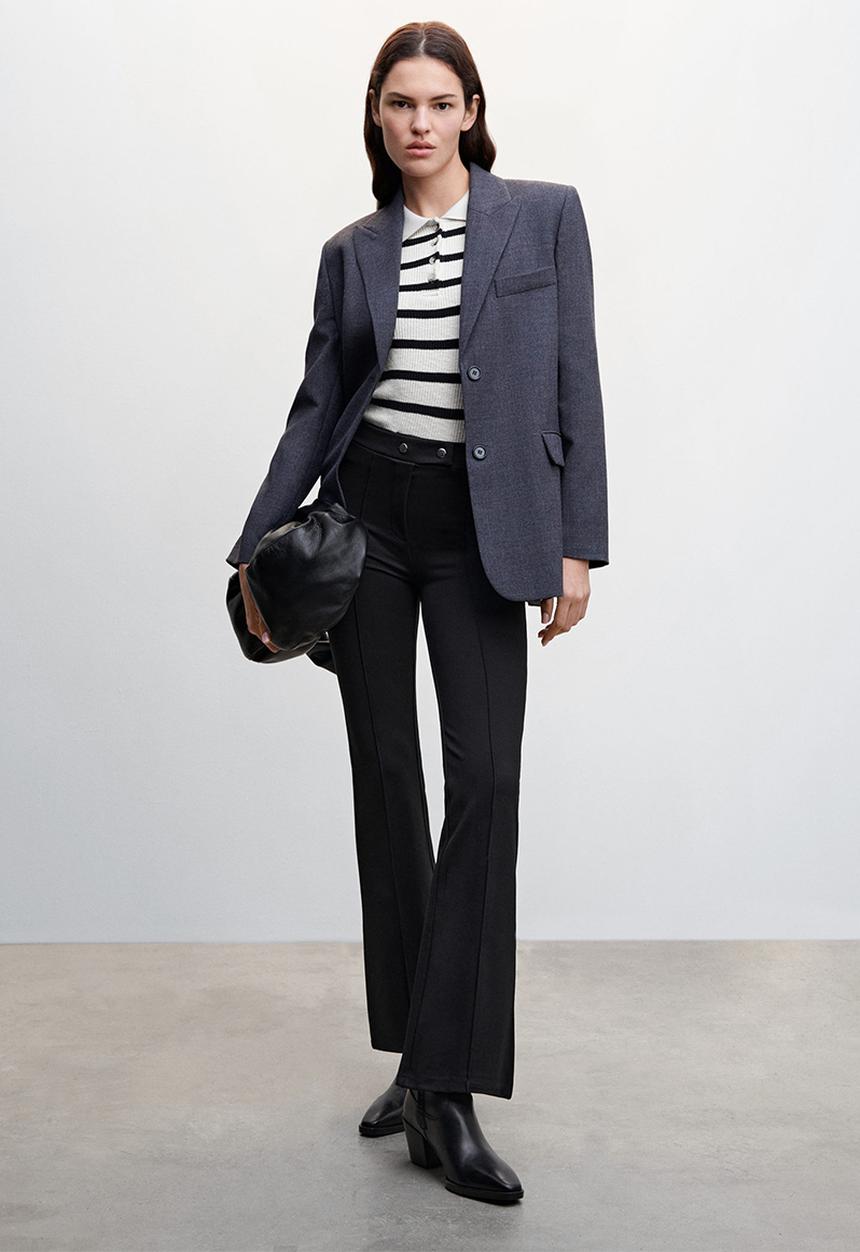 MANGO - Trousers pilma - black