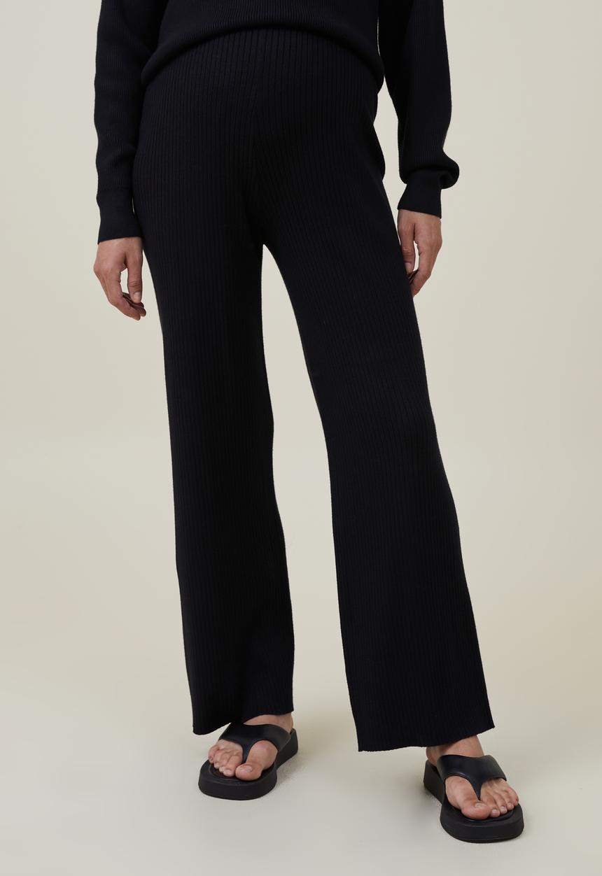 Cotton On - Maternity friendly urban wide leg pant - black