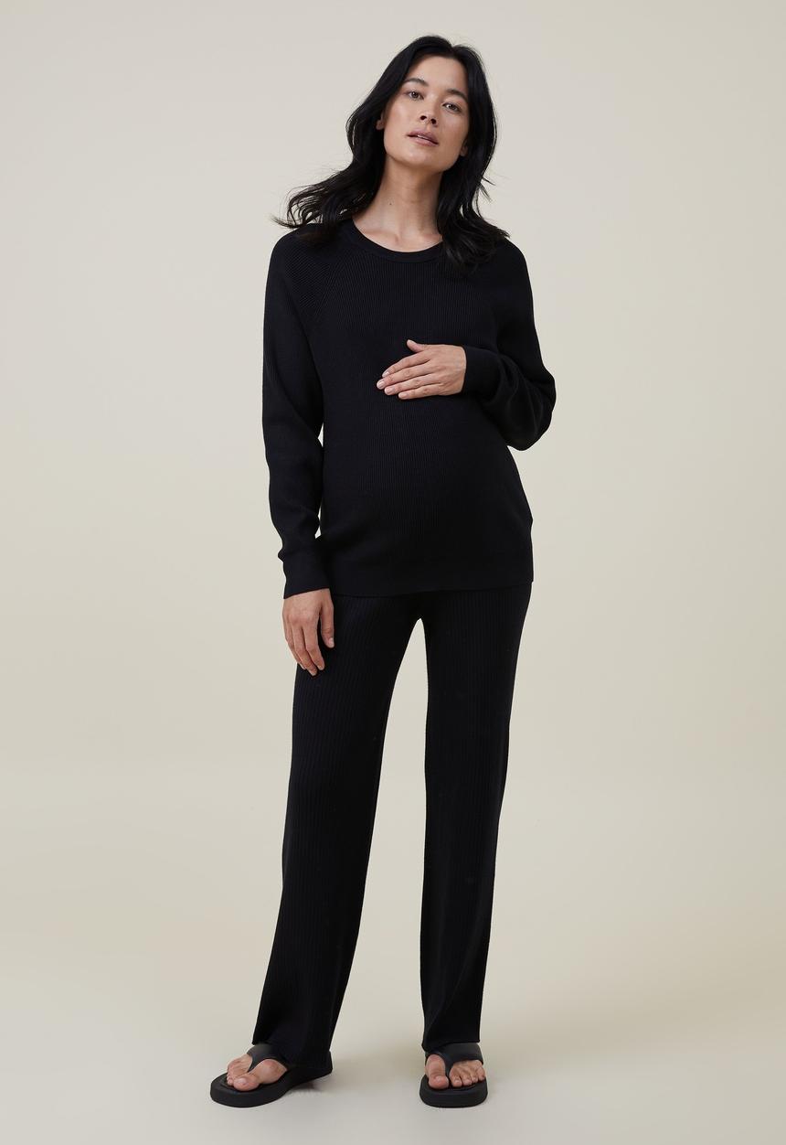 Cotton On - Maternity friendly urban wide leg pant - black