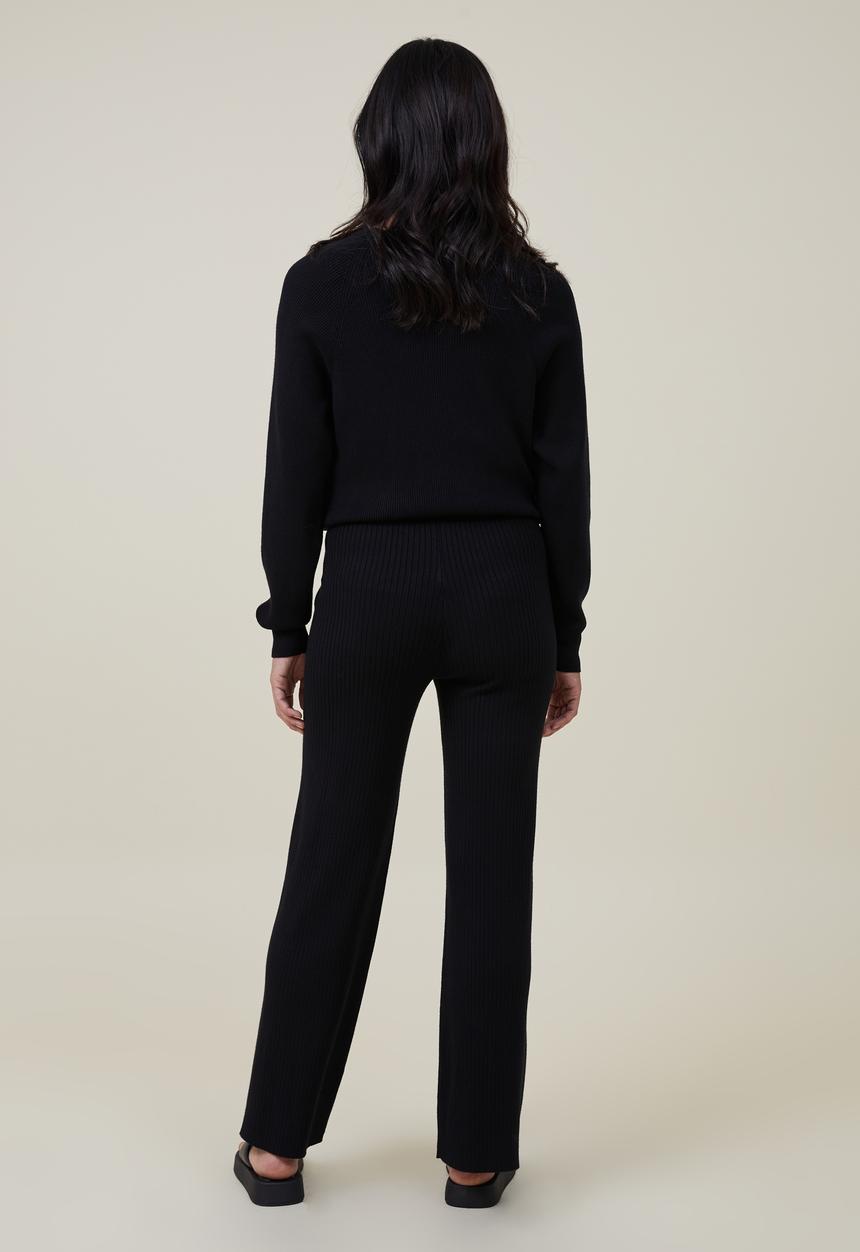 Cotton On - Maternity friendly urban wide leg pant - black