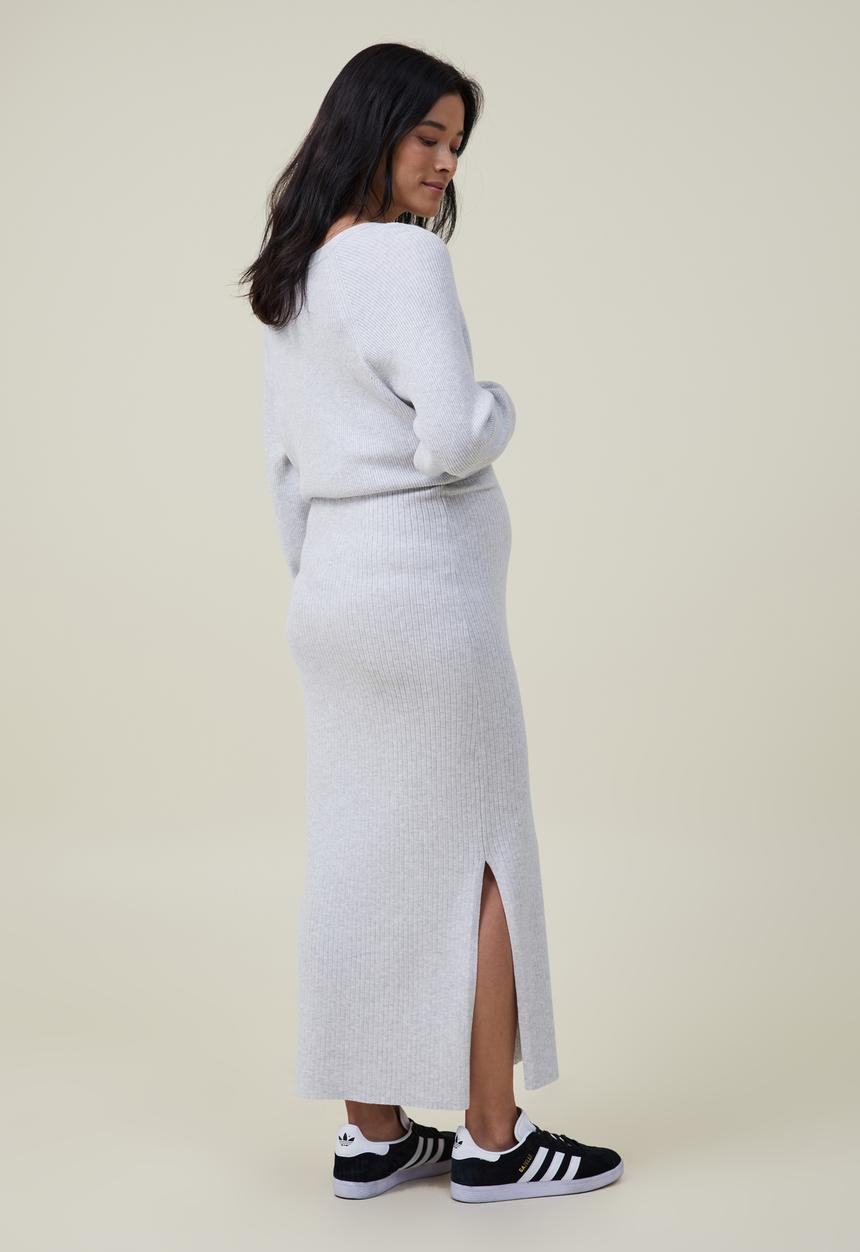 Cotton On - Maternity friendly urban midi skirt - grey marle