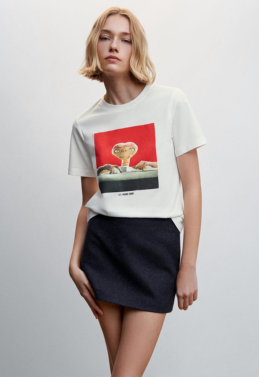 MANGO - T-shirt etrojo - white