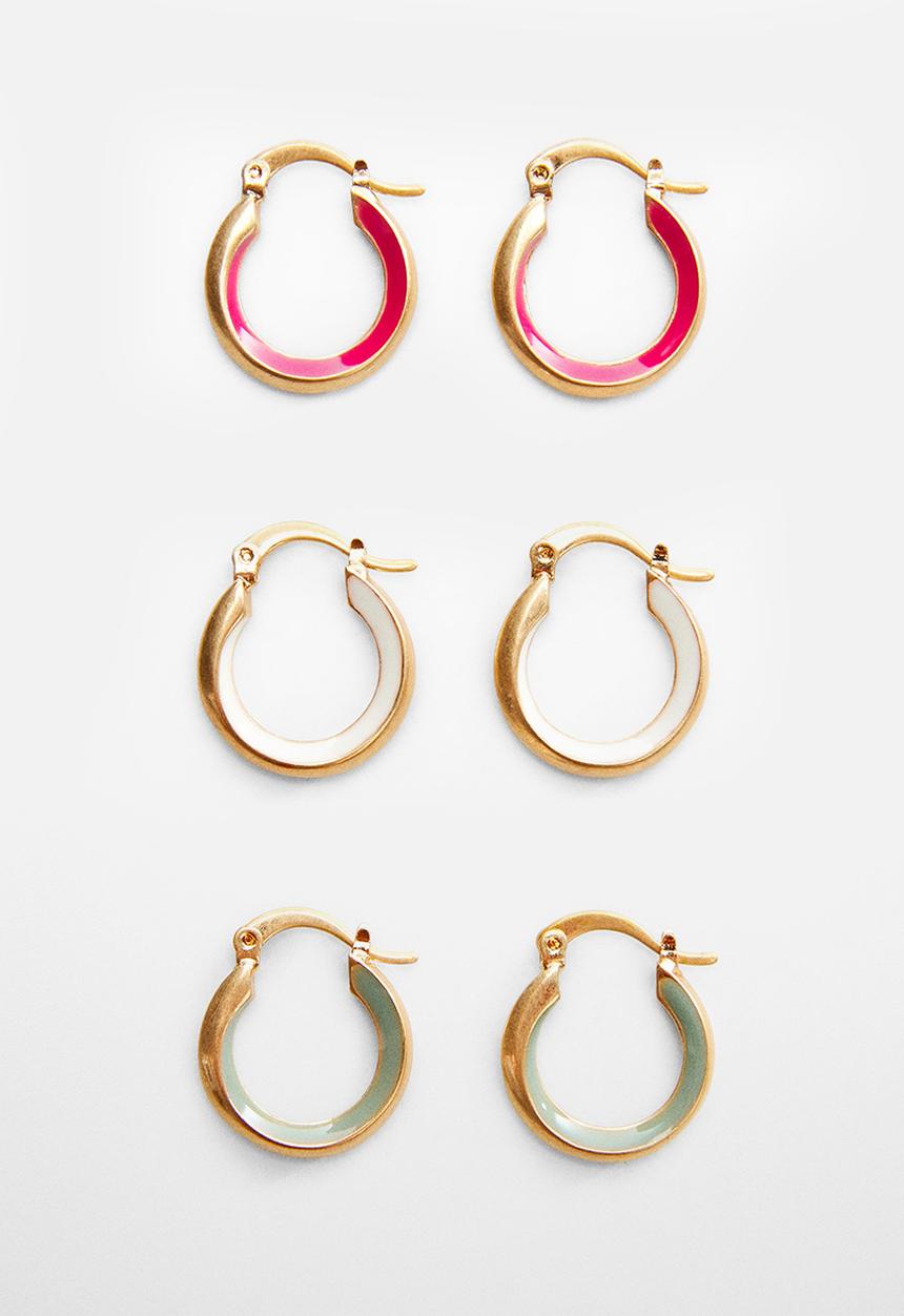 MANGO - Pack of 3 hoop earrings - gold