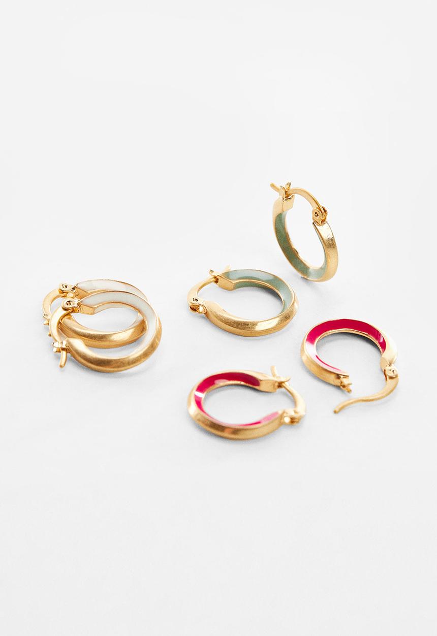 MANGO - Pack of 3 hoop earrings - gold