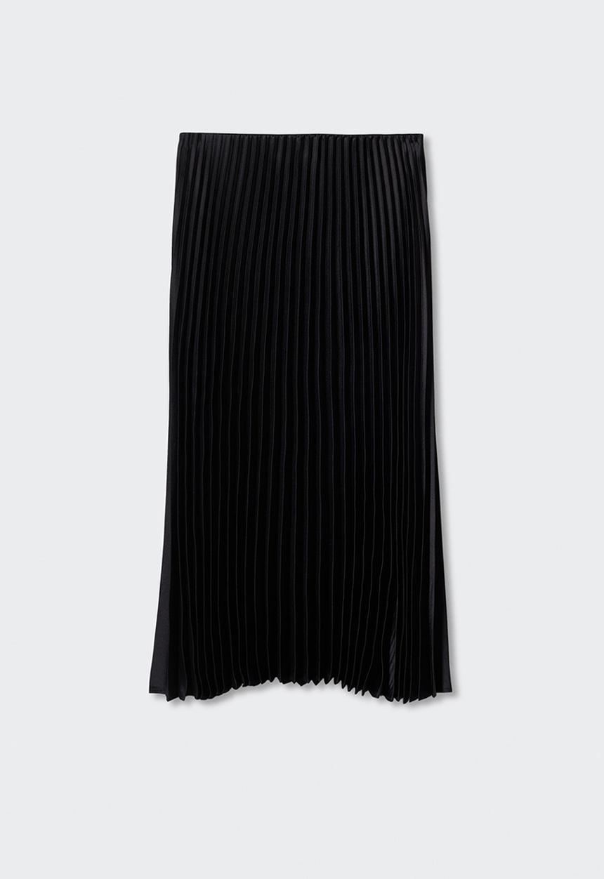 MANGO - Skirt plisado2 - black