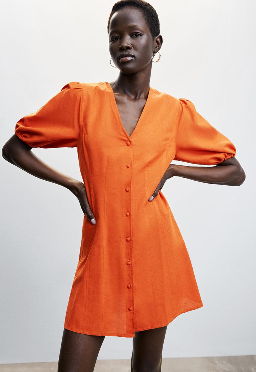 MANGO - Dress mogamboc-h - orange
