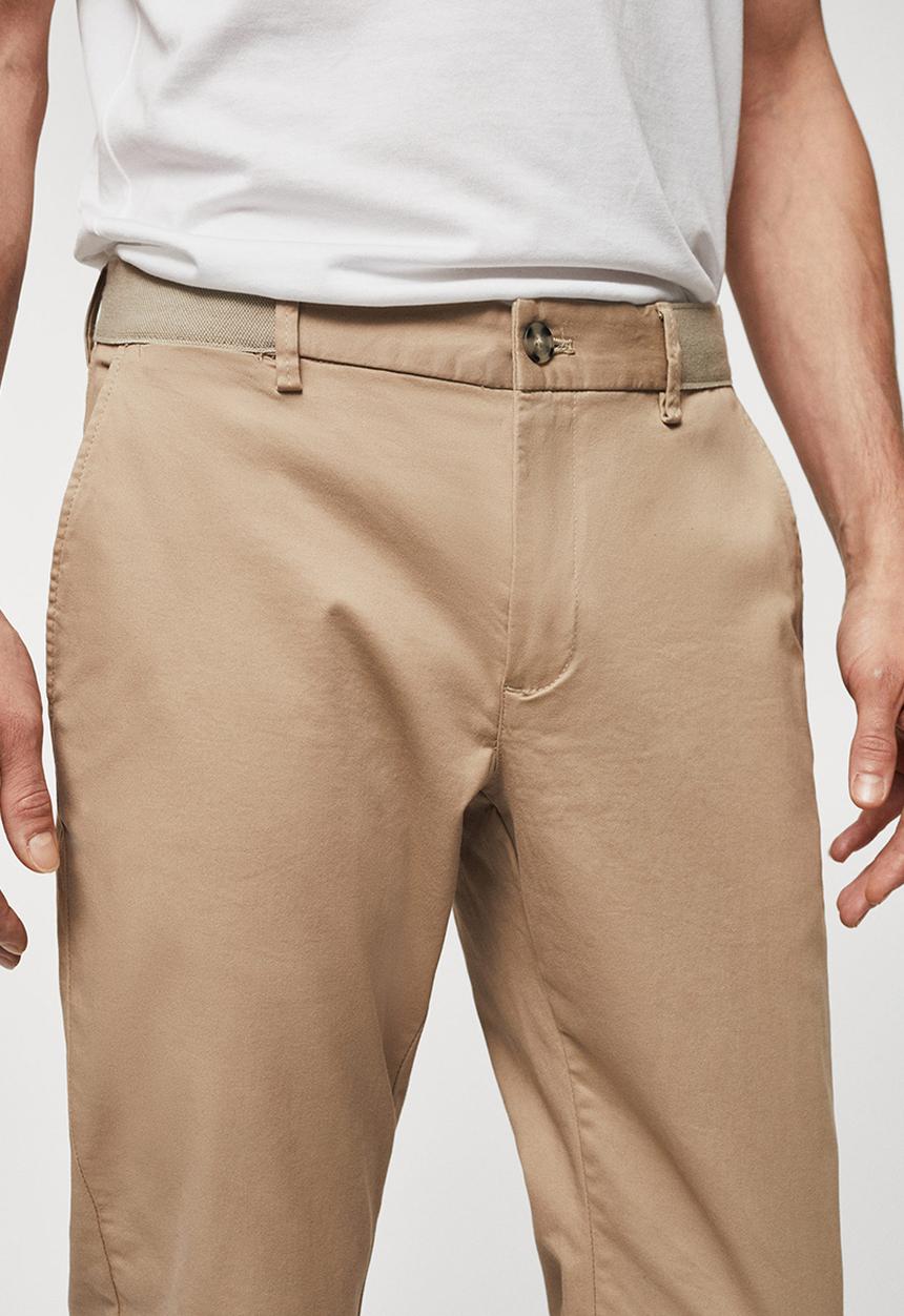 MANGO - Trousers prato - beige
