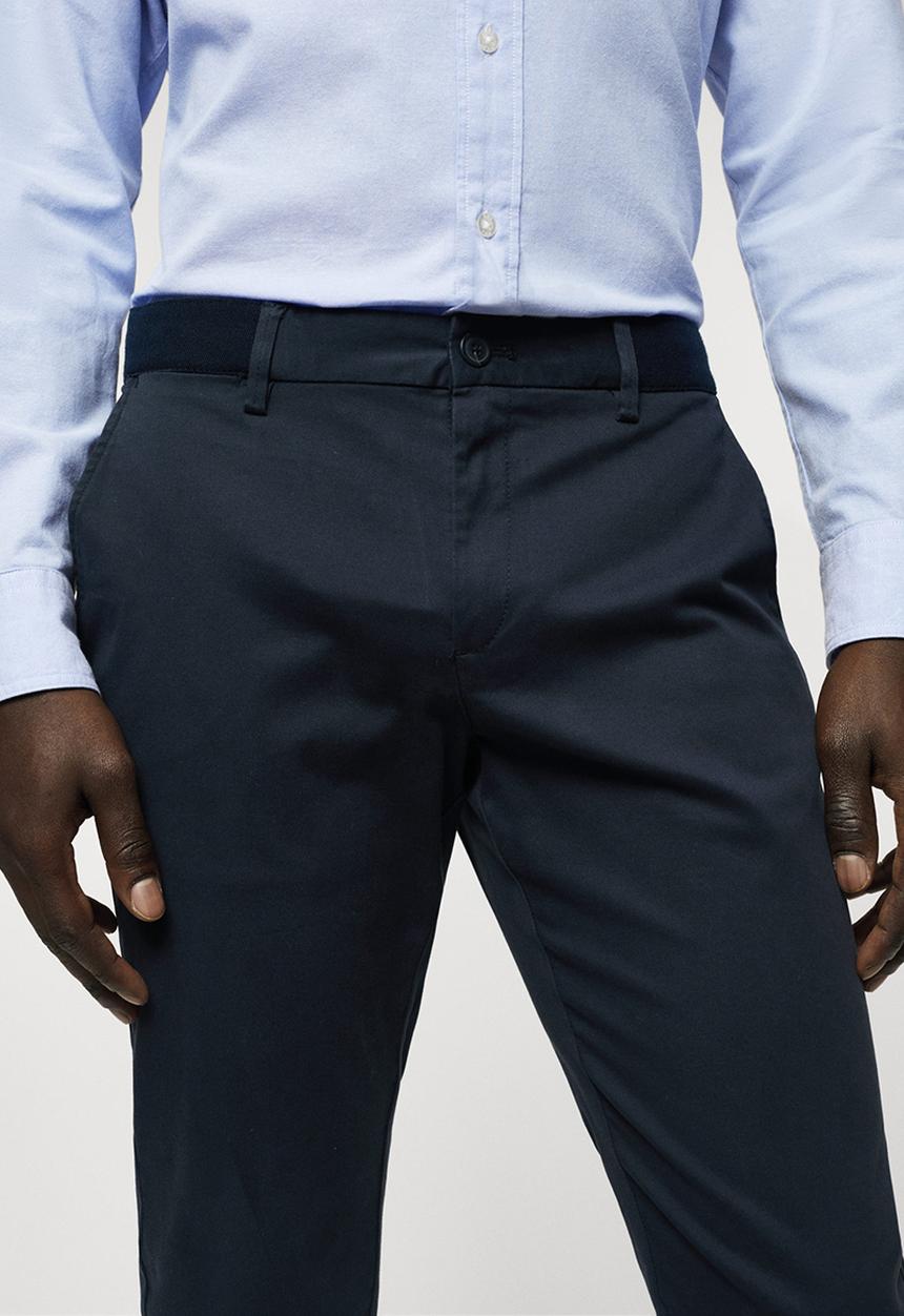 MANGO - Trousers prato - navy