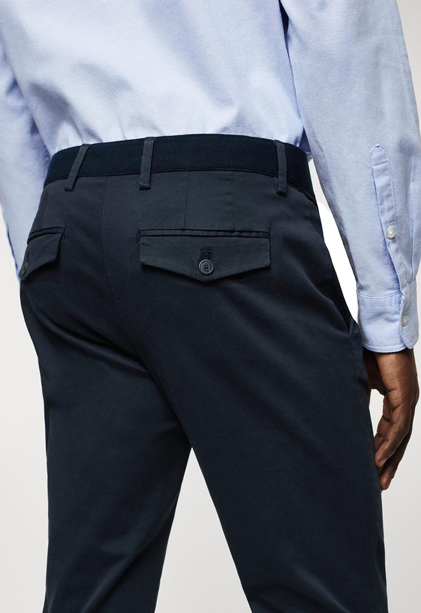 MANGO - Trousers prato - navy