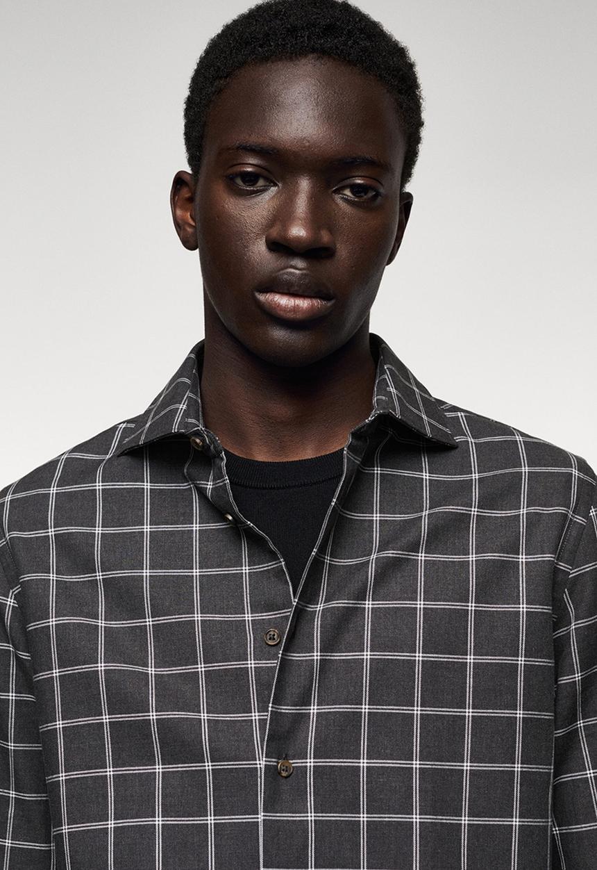 MANGO - Shirt grignon - black
