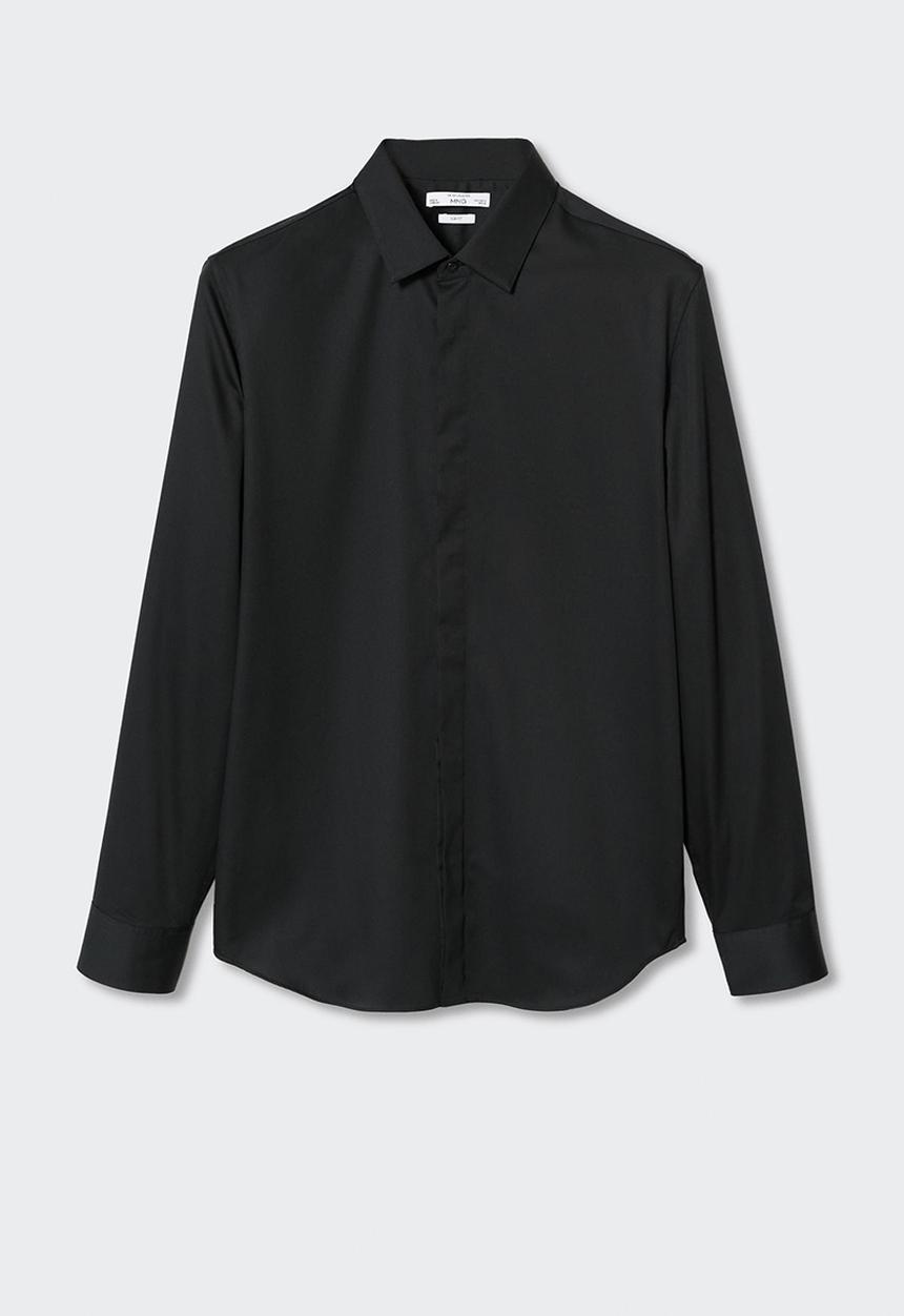 MANGO - Shirt boston - black