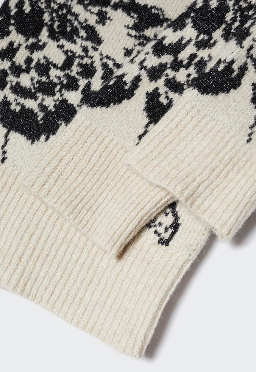 MANGO - Sweater flores - beige